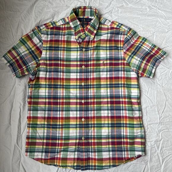 Ralph Lauren Shirt Mens Medium Multicolor Plaid RL Untucked Fit Button-Down Pony - Picture 1 of 6